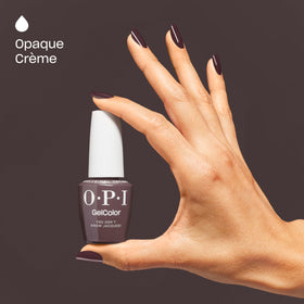 OPI on model hands demonstrating wearable dark taupe for everyday style