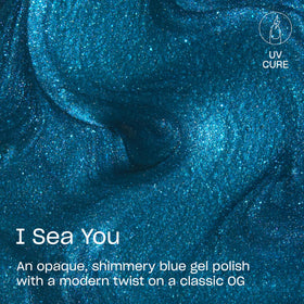 OPI I Sea You brush stroke swatch highlighting smooth application benefit