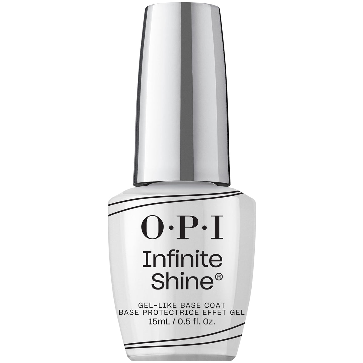 OPI Infinite Shine base coat front packaging showing glossy label and bottle benefit