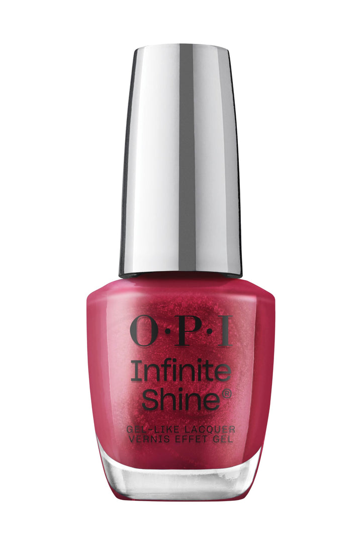 OPI bottle front view showcasing color and glossy finish benefit