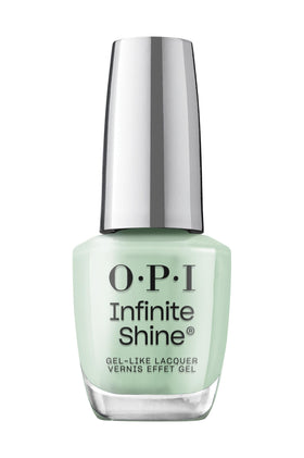 OPI bottle front view showing mint green shade and glossy finish benefit