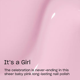 OPI swatch on nails demonstrating soft sheer pink lasting shine