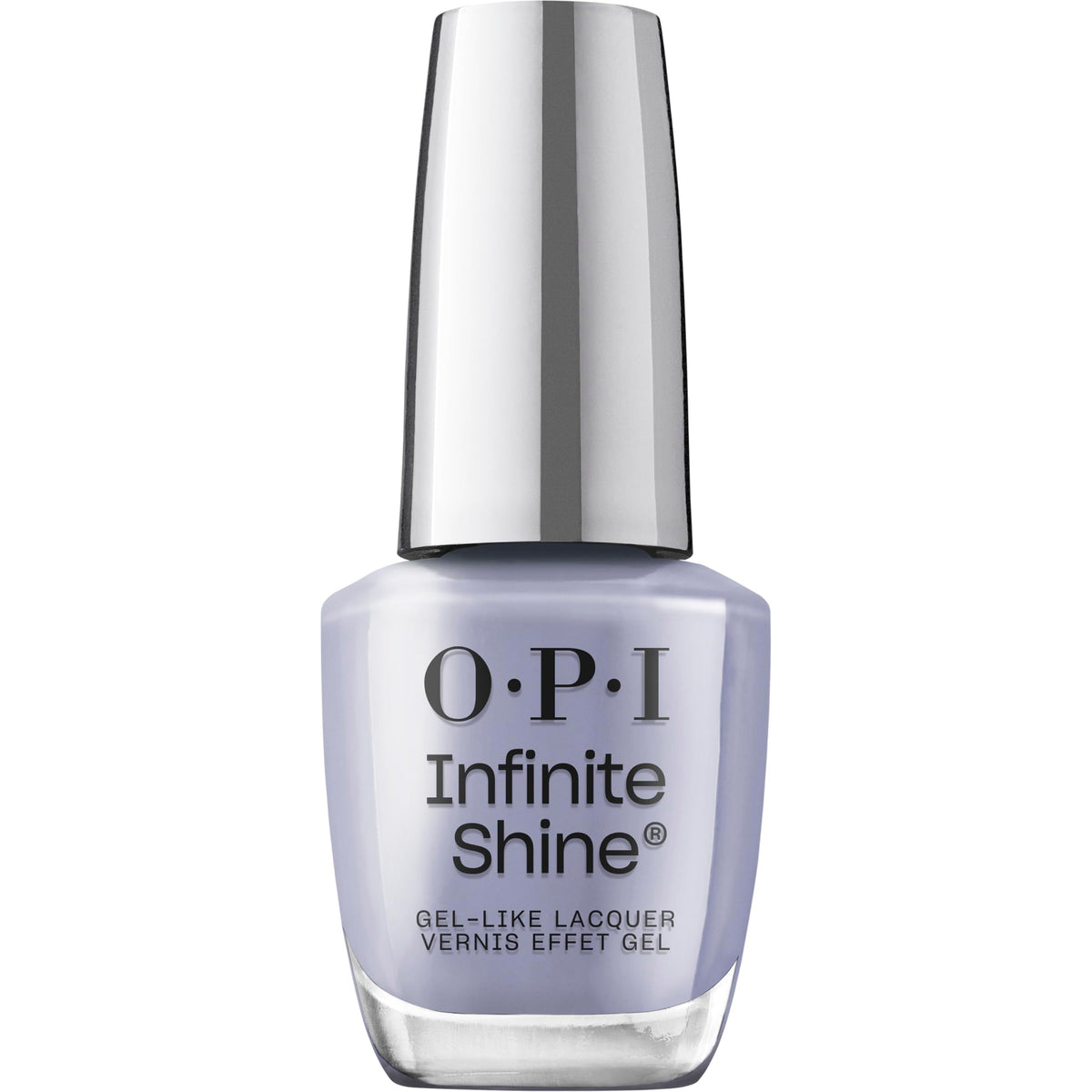 OPI bottle front view showing cool blue-gray shade and glossy finish benefit