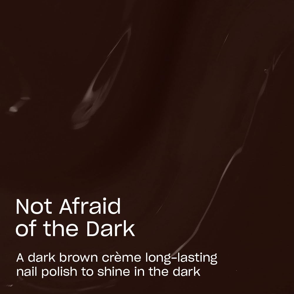OPI nail swatch on a hand showing true dark brown crème and salon gloss