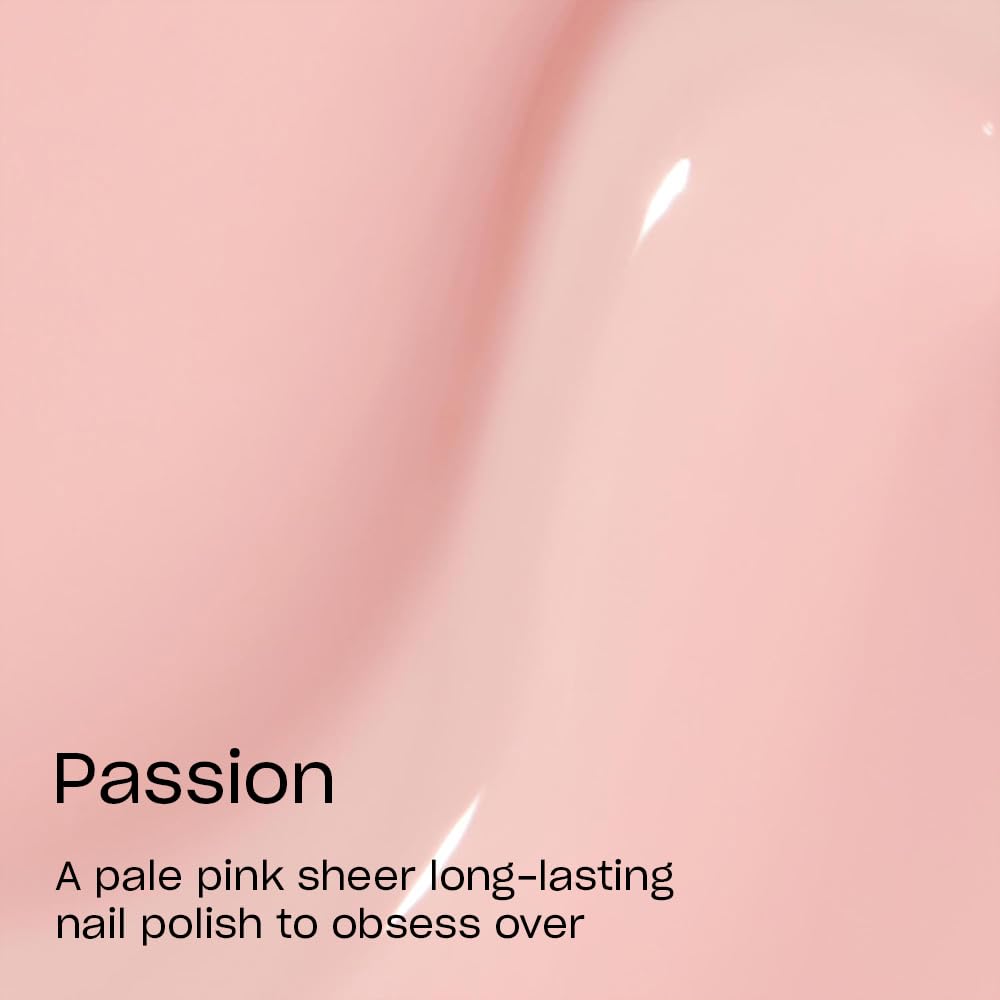 OPI Passion swatch on skin showing sheer pale pink that flatters tones