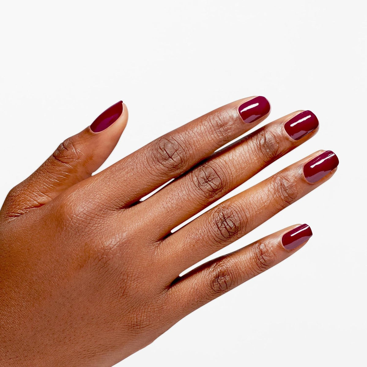 OPI close-up of Malaga Wine shimmer texture highlighting high gloss