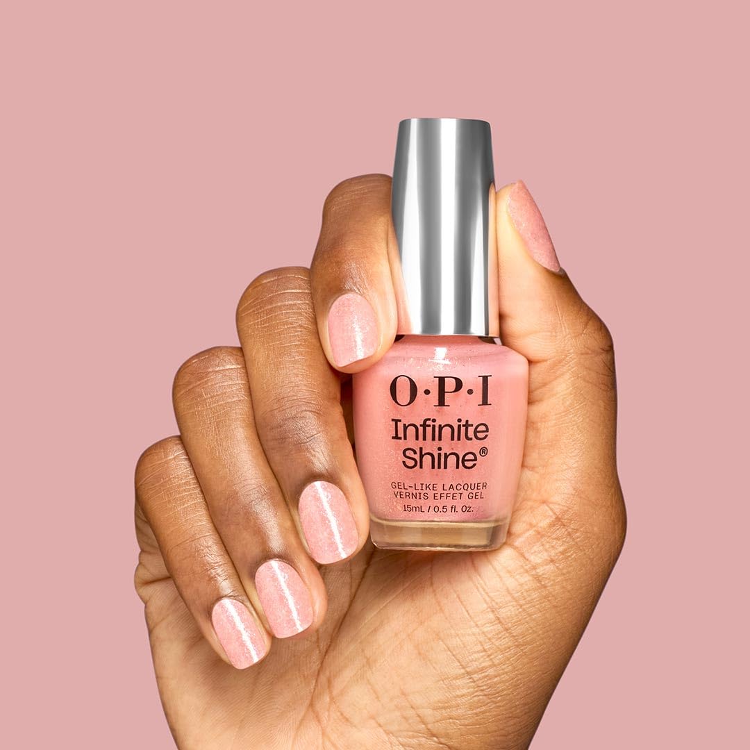 OPI texture macro showing fine shimmer particles and luminous finish benefit