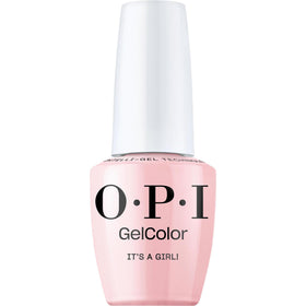 OPI bottle front showing It's a Girl shade and gloss benefit