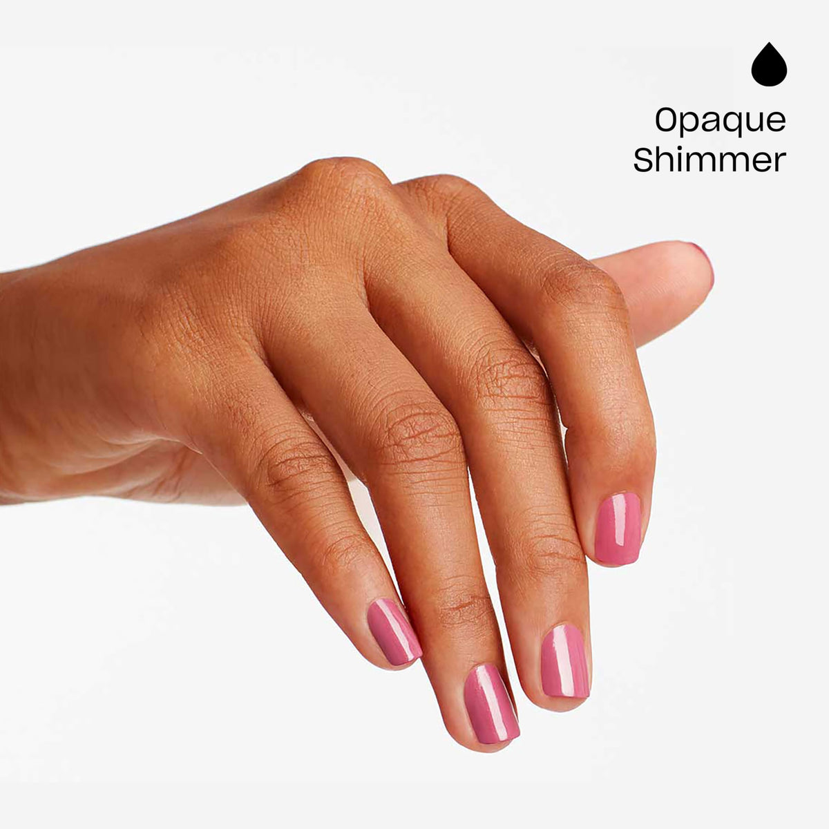 OPI cured nail tip close-up showing glossy salon finish