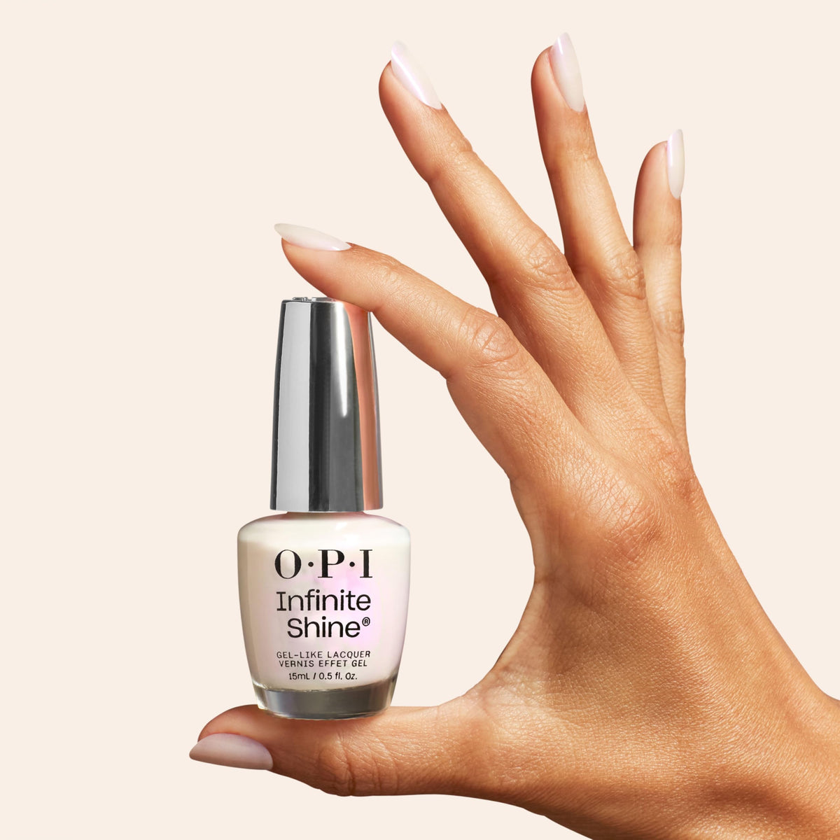 OPI close-up of pearl shimmer revealing iridescent pink-purple reflect for luminous nails