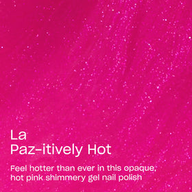 OPI close-up brush stroke of La Paz-itively Hot showing smooth even coverage