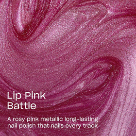 OPI painted nails swatch on hand showing opaque metallic rosy-pink color