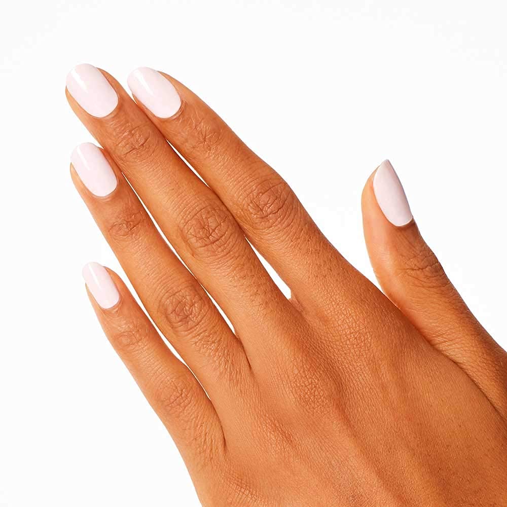 OPI swatch strip with multiple layers showing color depth and coverage