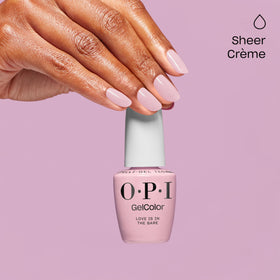 OPI painted fingernail swatch displaying buildable sheer pink manicure