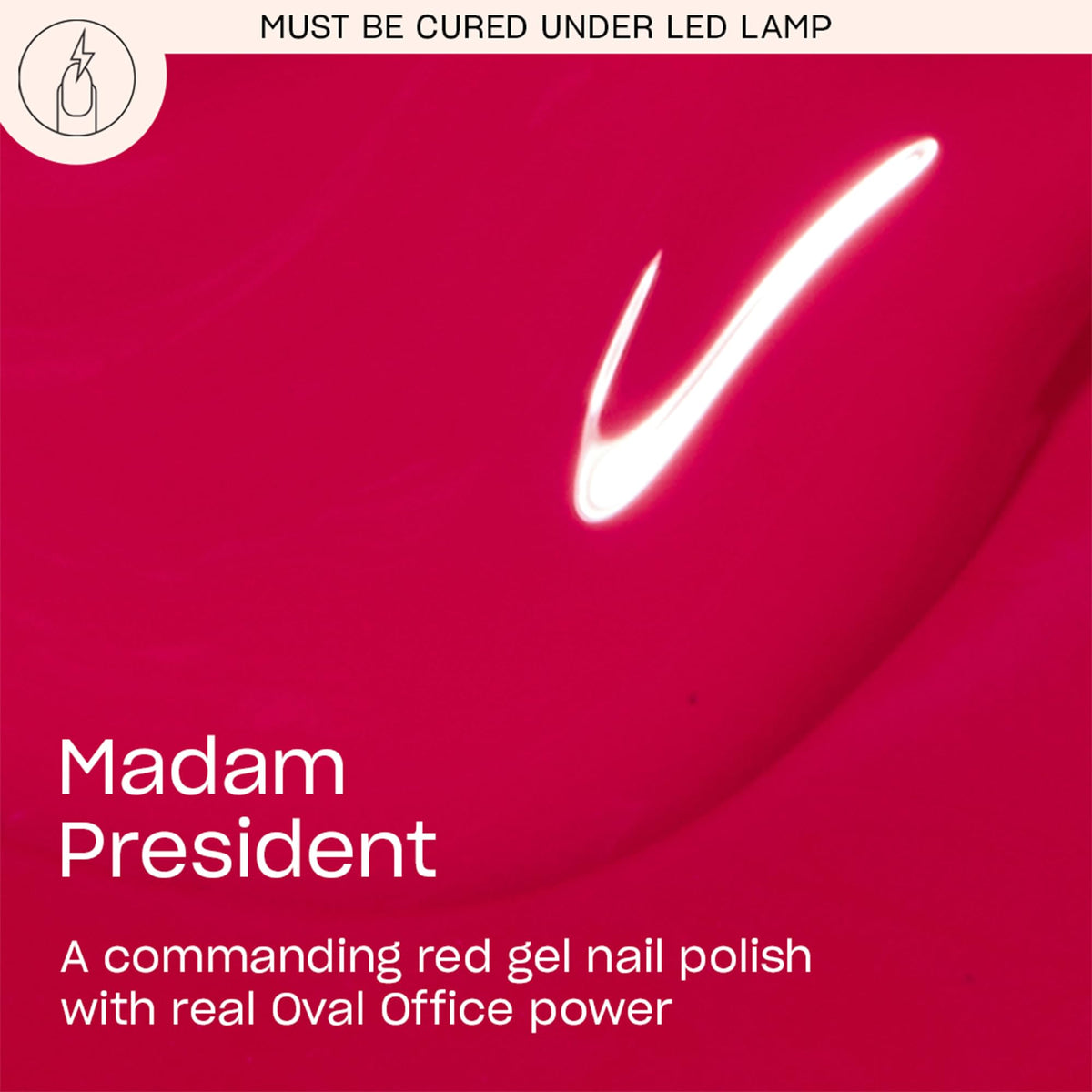 OPI brush stroke of Madam President showing smooth, opaque coverage benefit