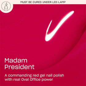 OPI brush stroke of Madam President showing smooth, opaque coverage benefit