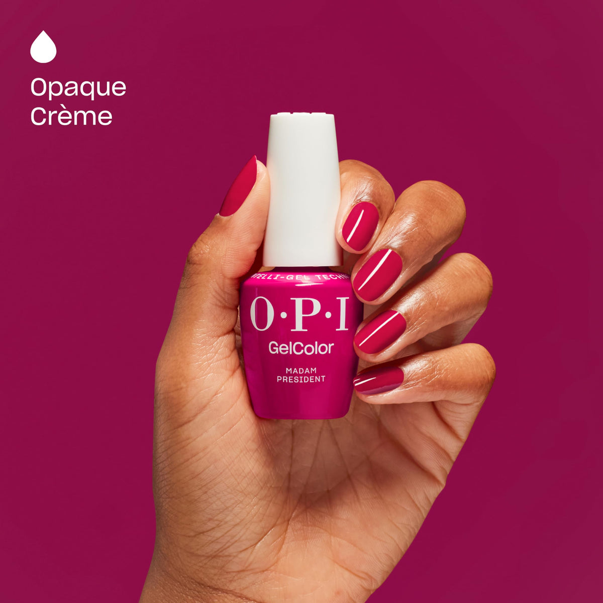 OPI nail swatch set of Madam President illustrating true shade and wear benefit