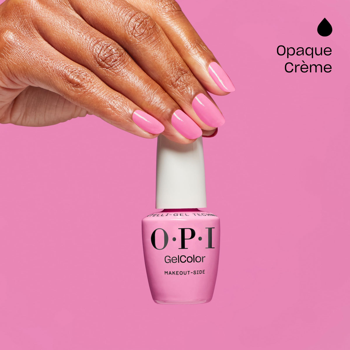 OPI color swatch wheel displaying Makeout-side true shade for selection confidence