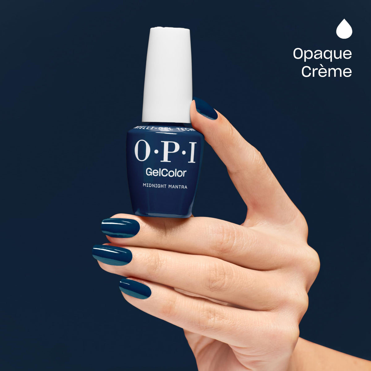 OPI applied on natural nails in lifestyle shot highlighting salon-quality shine