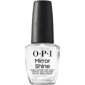 OPI Mirror Shine front bottle showing brand and glossy finish benefit