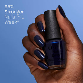 OPI brush stroke of dark blue crème illustrating rich color payoff and coverage