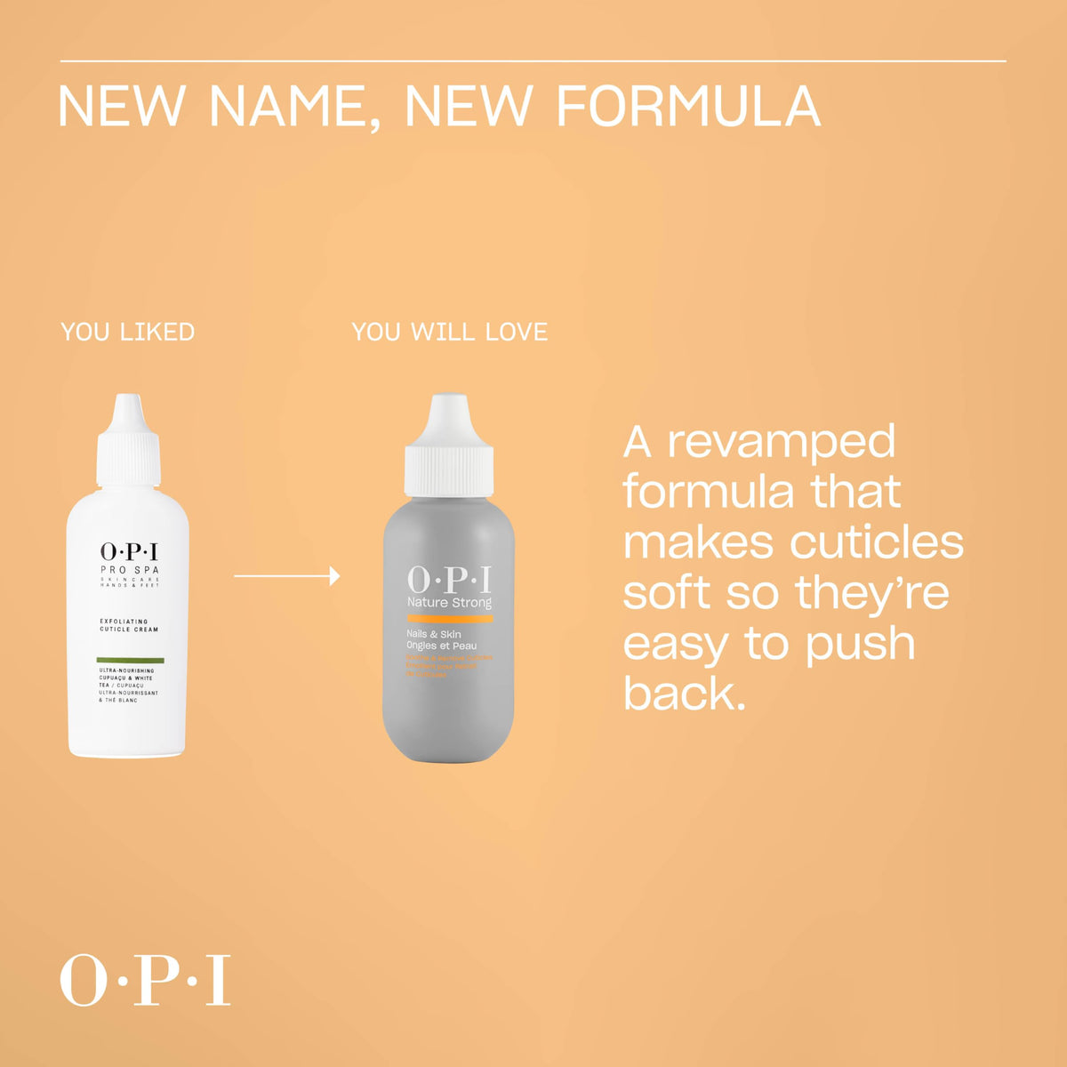 OPI applying product to cuticle on finger, softening action for easier pushing back