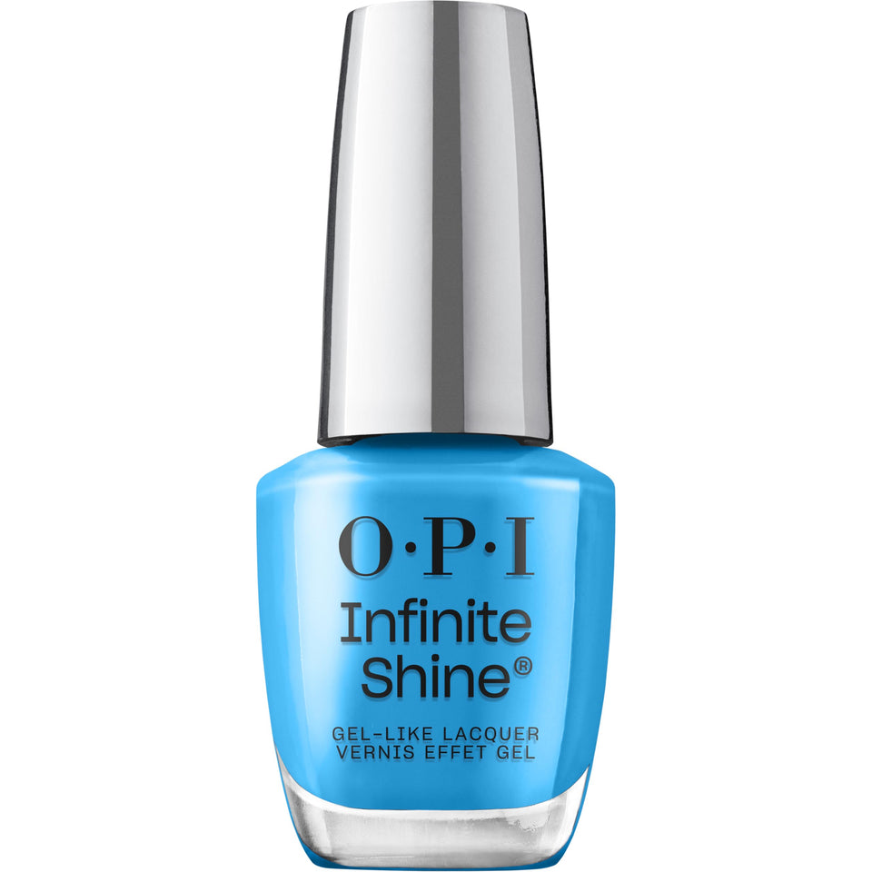 OPI bottle front view showing vivid ocean-blue shade and glossy finish