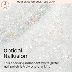 OPI bottle close-up of Optical Nailusion showcasing iridescent glitter texture and shine