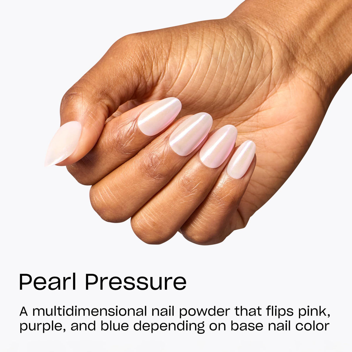 OPI close-up of fine powder texture highlighting high-shine, mirror effect