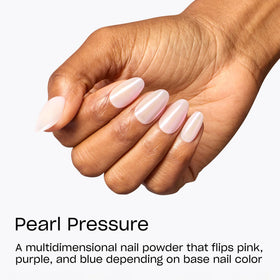OPI close-up of fine powder texture highlighting high-shine, mirror effect