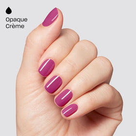 OPI swatch painted on nails illustrating opaque cool bright purple