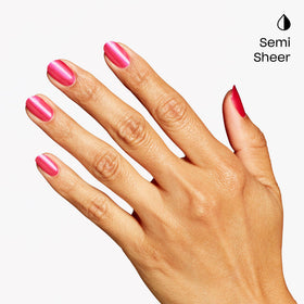 OPI Pompeii Pink texture macro showing luminous hot-pink shimmer