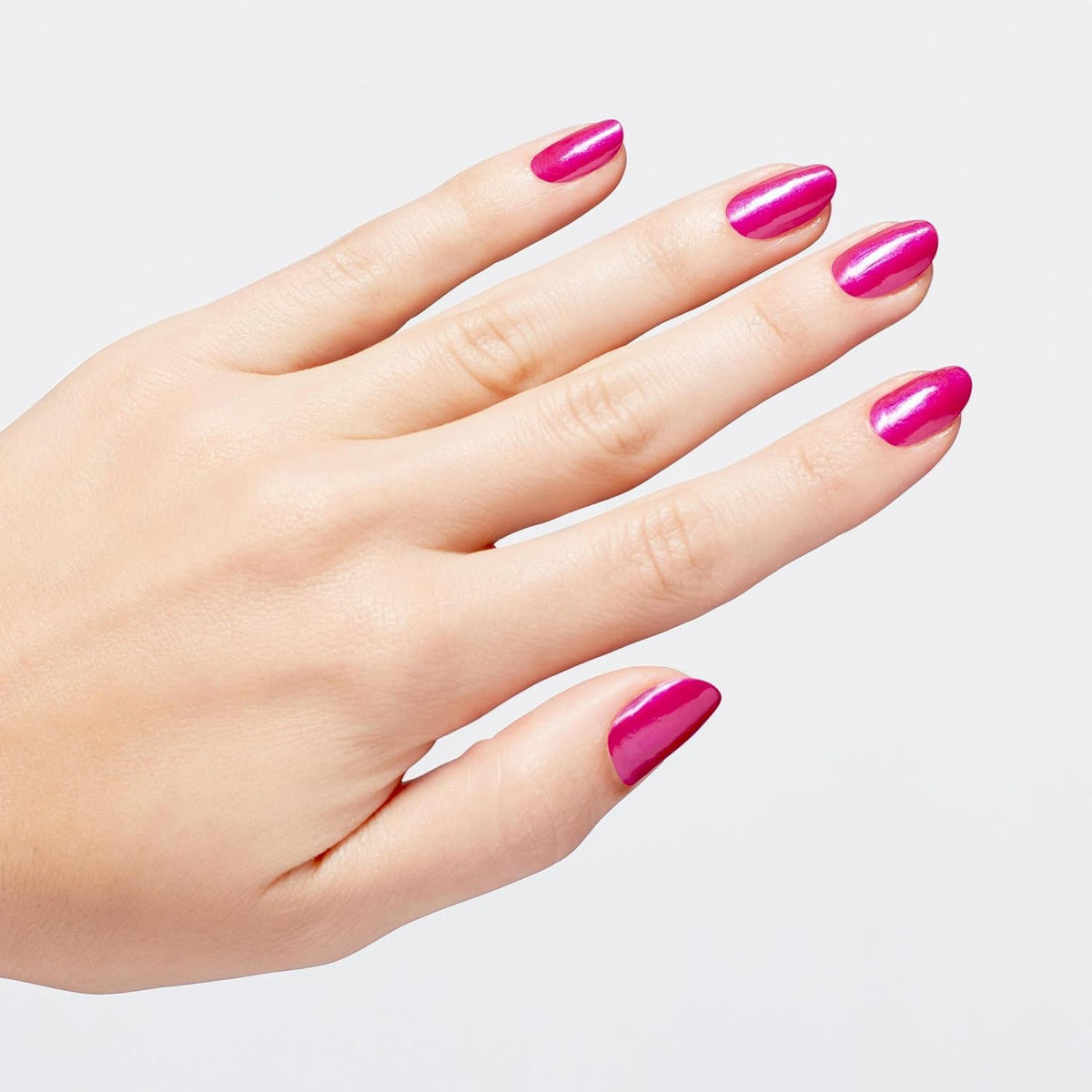 OPI Pompeii Purple painted nails swatch on hand showing high-shine color