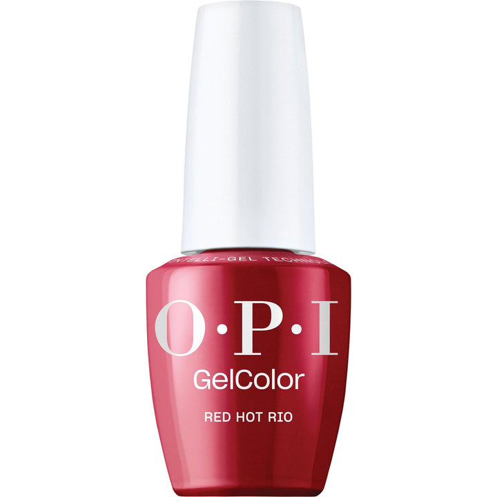 OPI front bottle showing label and rich ruby red color benefit long-lasting shine