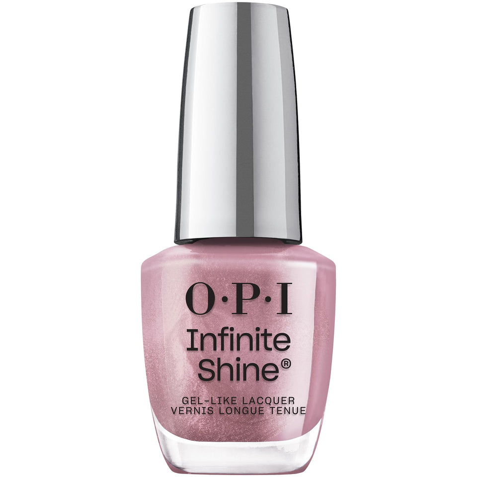 OPI bottle front view showing metallic blush-pink shade and glossy finish