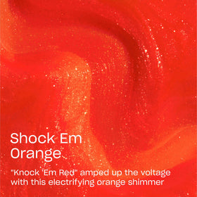 OPI Shock Em Orange swatch applied on keys showcases shade and easy styling benefit