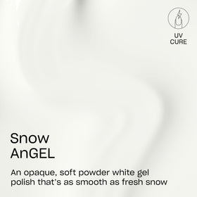 OPI Snow AnGEL brush stroke on palette illustrating smooth application benefit