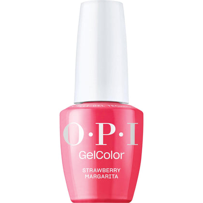 OPI bottle front view showing Strawberry Margarita bright pink and salon gloss