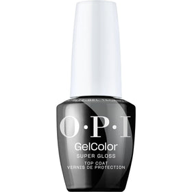 OPI bottle front view showing label and glossy gel finish benefit