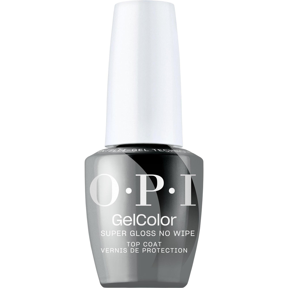 OPI bottle front packaging showing glossy top coat and branding advantage