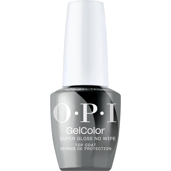 OPI bottle front packaging showing glossy top coat and branding advantage