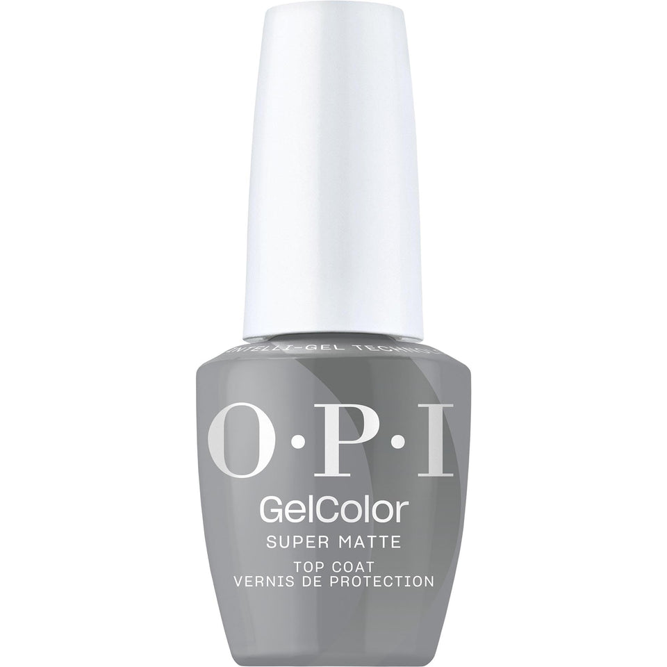 OPI Super Matte Top Coat front bottle showing product and branding for professional finish
