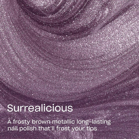 OPI Surrealicious swatch on nails demonstrating opaque metallic color and gloss