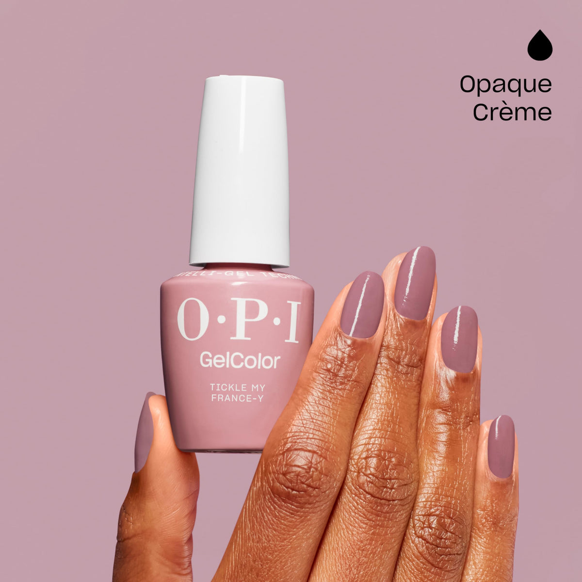 OPI paint stroke texture close-up showing smooth, creamy gel and high-gloss result