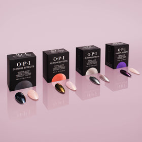 OPI finished manicured hands lifestyle image showing polished, reflective chrome nails