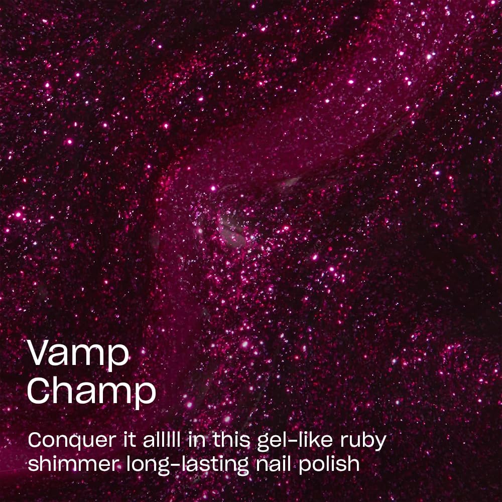 OPI Vamp Champ close-up on nails highlighting ruby shimmer and gel-like shine