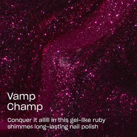 OPI Vamp Champ close-up on nails highlighting ruby shimmer and gel-like shine