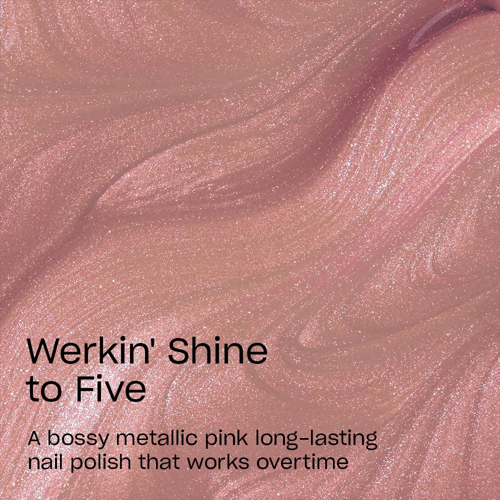 OPI Werkin' Shine to Five close-up metallic texture revealing reflective shimmer and salon shine