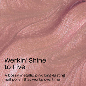 OPI Werkin' Shine to Five close-up metallic texture revealing reflective shimmer and salon shine