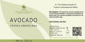 OPO avocado oil label closeup displaying product details and fair trade credentials